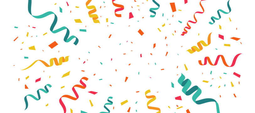 Confetti background, congratulations confetti explosion isolated on white, colorful confetti vector, clipart, birthday banner, carnival, party, christmas, 
holiday, anniversary, graduation celebration