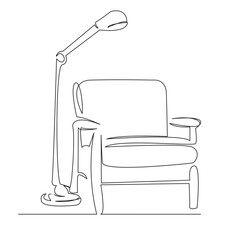 armchair with floor lamp
