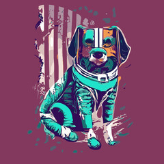 vector artwork color A dog cute ,dog love vector wearing a garment vector design prints vector design vector artwork 