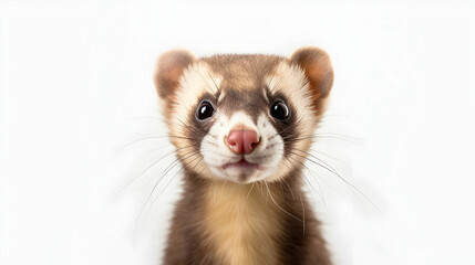 A playful ferret with inquisitive eyes