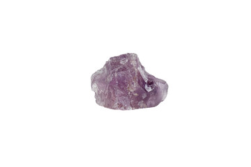 Amethyst mineral stone macro on white background