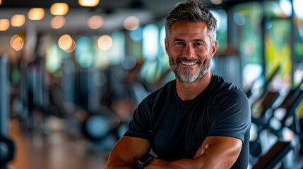 Portrait of a fitness coach in a modern gym
