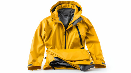Foldable travel umbrella and rain jacket