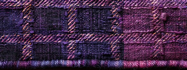 modern and uneven luxury purple tartan woven carpet texture,front view