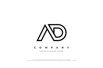 Initial Letter AD Monogram Logo Design