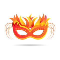 Colorful masquerade carnival mask on a white background. Illustration, elegant design, vector
