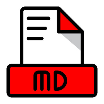 recommend clip art: MD file icon colorful style design. document format text file icons, Extension, type data, vector illustration.