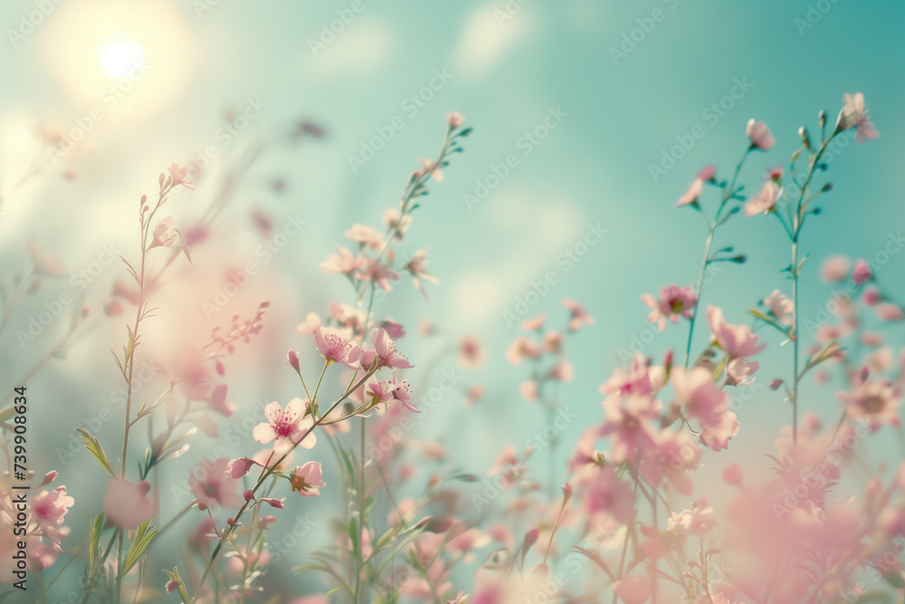 Poster a slide background for showcasing spring. background image. created with generative ai technology
