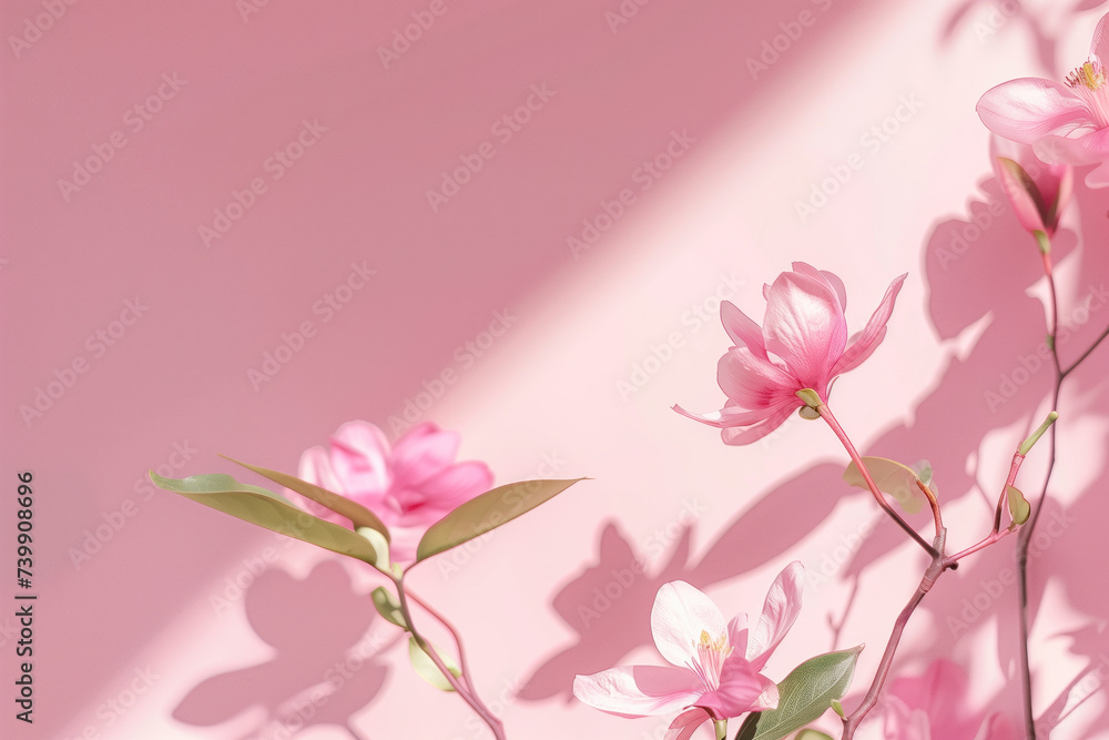 Poster a slide background for showcasing spring. background image. created with generative ai technology
