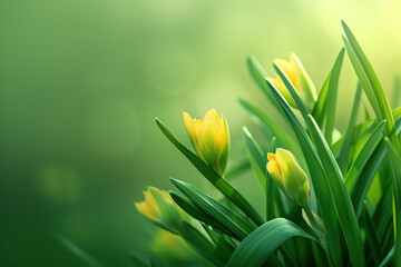 A slide background for showcasing spring. Background image. Created with Generative AI technology