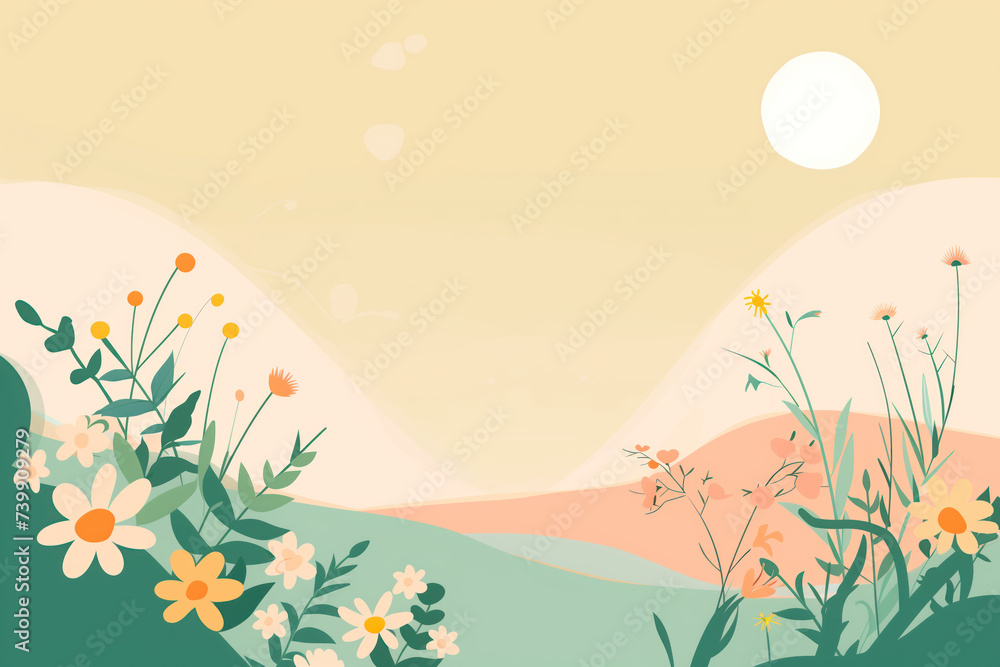 Poster a slide background for showcasing spring. background image. created with generative ai technology