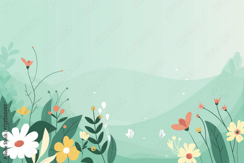 Poster a slide background for showcasing spring. background image. created with generative ai technology