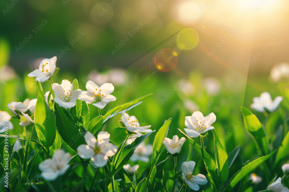 Poster a slide background for showcasing spring. background image. created with generative ai technology