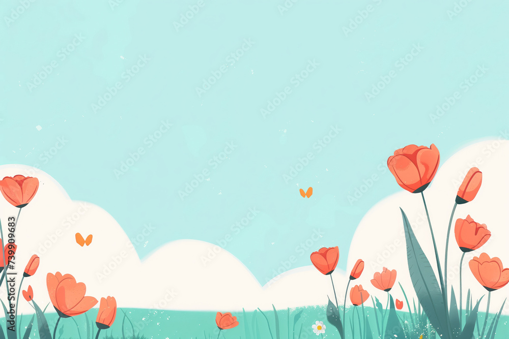 Poster a slide background for showcasing spring. background image. created with generative ai technology
