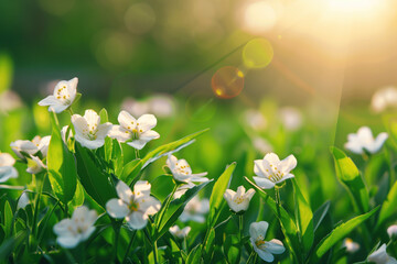 A slide background for showcasing spring. Background image. Created with Generative AI technology