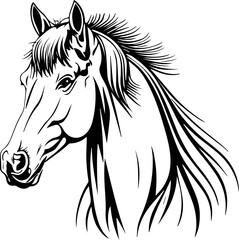 Horse coloring page stencil