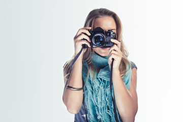 Young Photographer Woman on Photoshoot