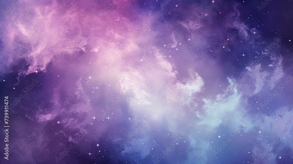 Wall mural abstract cosmos cloudy purple universe galaxy with wise stars space starry background