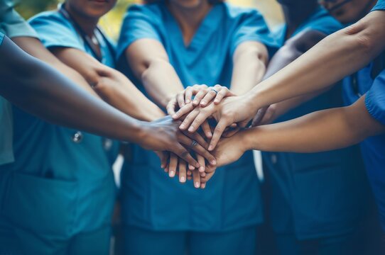 Diverse medical team of doctors, nurses