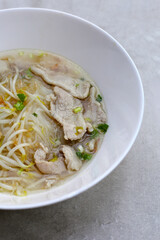 Thai pork noodle clear soup
