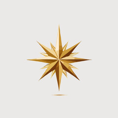golden star isolated on white 