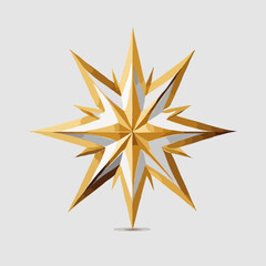 golden star isolated on white 