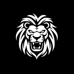 Obraz premium Lion - Black and White Isolated Icon - Vector illustration