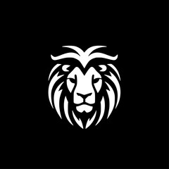 Obraz premium Lion - Black and White Isolated Icon - Vector illustration