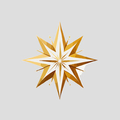 golden star isolated on white 