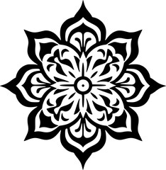 Obraz premium Mandala - Black and White Isolated Icon - Vector illustration