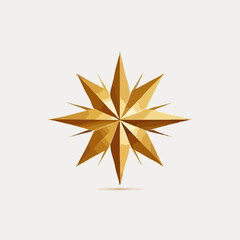 golden star isolated on white 