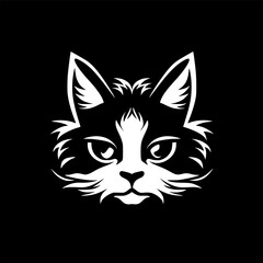 Obraz premium Cat - Black and White Isolated Icon - Vector illustration
