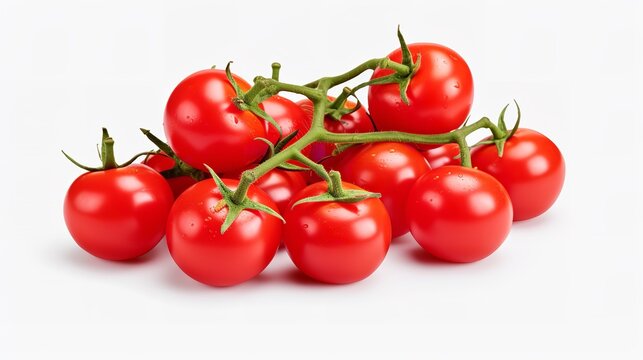 3D Bunch of Miniature Realistic Red Ripe Tomatoes