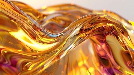  3D Glass of Abstract Shape in the Form of a Wave