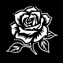 Flower | Black and White Vector illustration