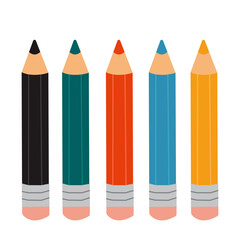 colored pencils for drawing on a white background vector