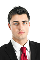 Confident young businessman in suit