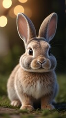 Obraz premium Photo Of Cute Rabbit Bunny Illustration 3D.