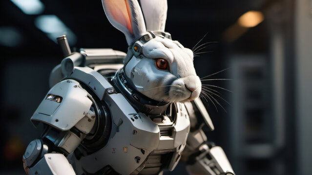 Photo Of A Rabbit With Robot Armor Military 3D Models.