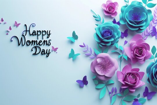 Happy Women's Day on 8 March concept photo, copy space
