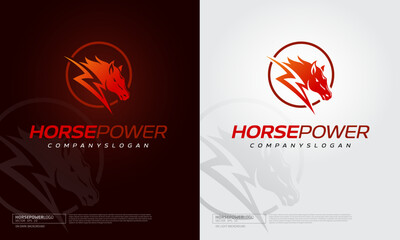 Horse Power Vector Logo Template. This logo template suitable for businesses and product names.