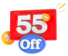 55 percent discount offer 3d render