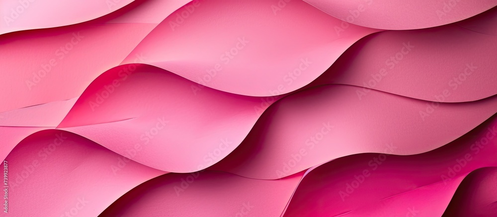 Aufkleber this close up photo showcases a vibrant pink paper background with playful wavy shapes. the intricat