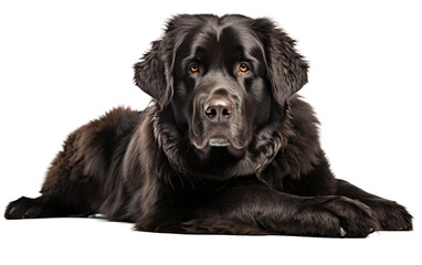 Noble Newfoundland Dog on transparent background