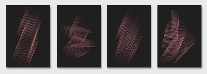 Vector abstract background, creative subtle surface patterns, geometric texture. Deluxe Minimal pattern design. Dark colors. Modern Cover templates set.