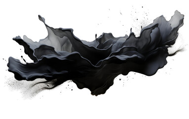 Dark Ink Spill Residue on transparent background - obrazy, fototapety, plakaty