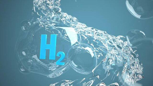 4k Video Hydrogen Molecules Liquid. ProRes 4444