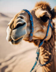 portrait of camel at desert dubai
