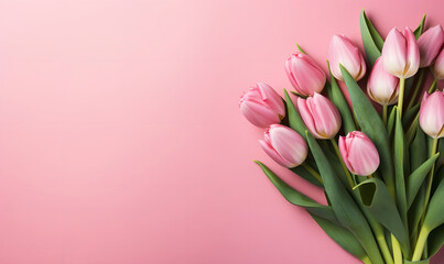 Tulips background with space for text