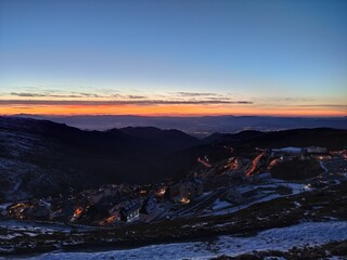 Sunset at sierra nevadam spain, granada
